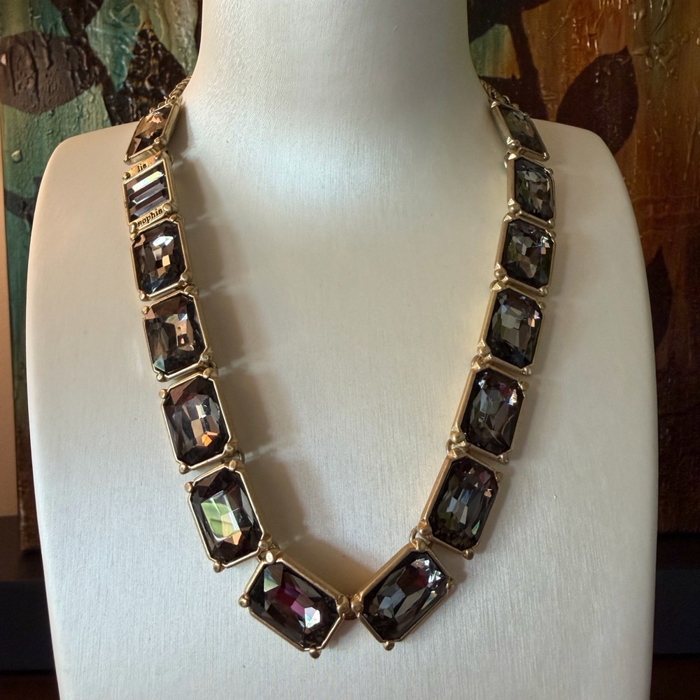 Lia Sophia Glass Stone Gold Tone Necklace